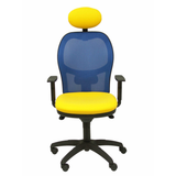 Silla de oficina Piqueras y Crespo Jorquera Malla + Bali - Ref. fabricante 15SABALI100C - Azul / Amarillo