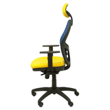 Silla de oficina Piqueras y Crespo Jorquera Malla + Bali - Ref. fabricante 15SABALI100C - Azul / Amarillo