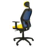 Silla de oficina Piqueras y Crespo Jorquera Malla + Bali - Ref. fabricante 15SABALI100C - Azul / Amarillo