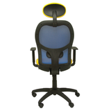 Silla de oficina Piqueras y Crespo Jorquera Malla + Bali - Ref. fabricante 15SABALI100C - Azul / Amarillo