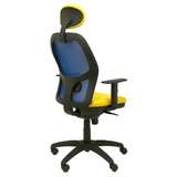 Silla de oficina Piqueras y Crespo Jorquera Malla + Bali - Ref. fabricante 15SABALI100C - Azul / Amarillo