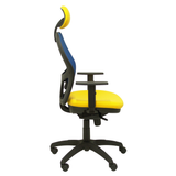 Silla de oficina Piqueras y Crespo Jorquera Malla + Bali - Ref. fabricante 15SABALI100C - Azul / Amarillo