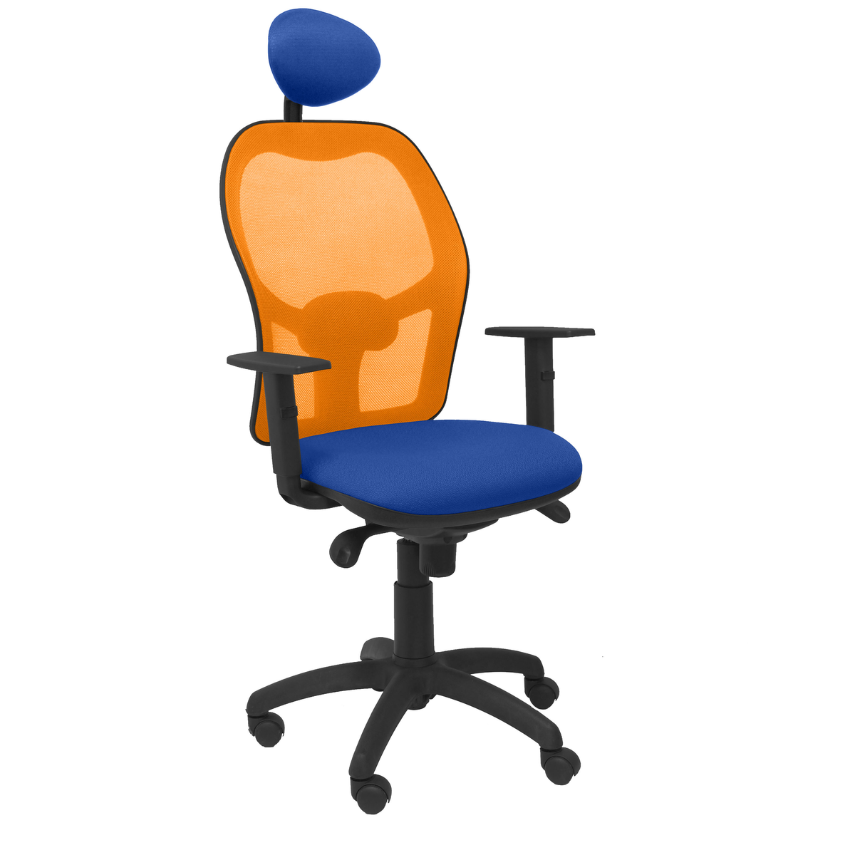 Silla de oficina Piqueras y Crespo Jorquera Malla + Bali - Ref. fabricante 15SABALI100C - Naranja / Azul