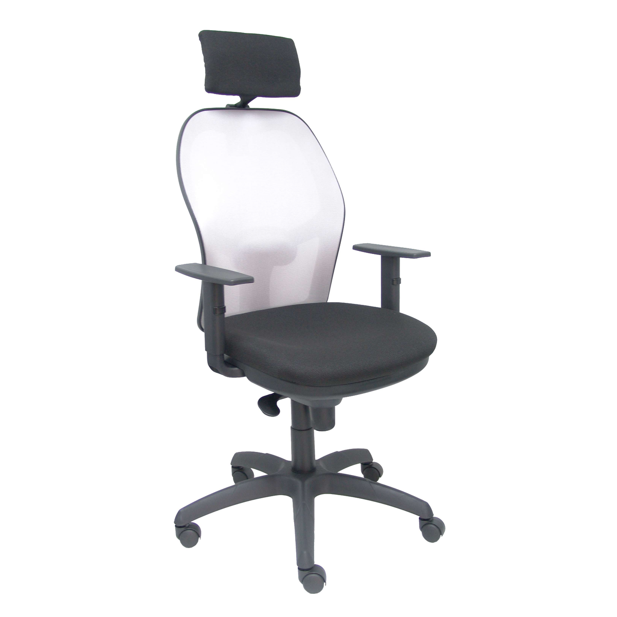 Silla de oficina Piqueras y Crespo Jorquera Malla + Bali - Ref. fabricante 15SM40B429B10CRNCR - Gris / Negro