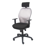 Silla de oficina Piqueras y Crespo Jorquera Malla + Bali - Ref. fabricante 15SM40B429B10CRNCR - Gris / Negro