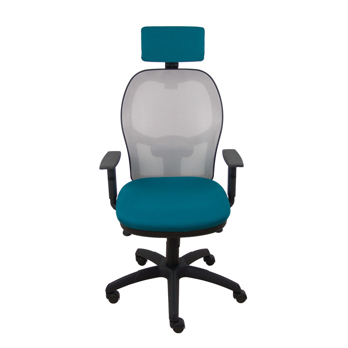 Silla de oficina Piqueras y Crespo Jorquera Malla + Bali - Ref. fabricante 15SM40B429B10CRNCR - Gris / Verde Petroleo