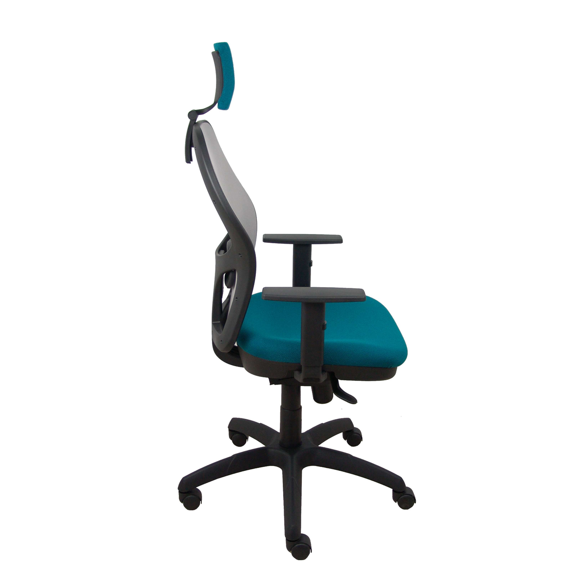 Silla de oficina Piqueras y Crespo Jorquera Malla + Bali - Ref. fabricante 15SM40B429B10CRNCR - Gris / Verde Petroleo
