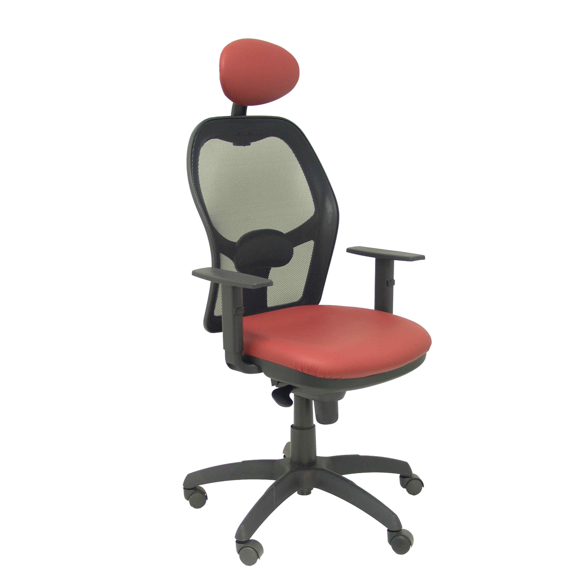 Silla de oficina Piqueras y Crespo Jorquera Malla + Similpiel - Cabecero - Granate
