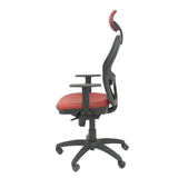 Silla de oficina Piqueras y Crespo Jorquera Malla + Similpiel - Cabecero - Granate