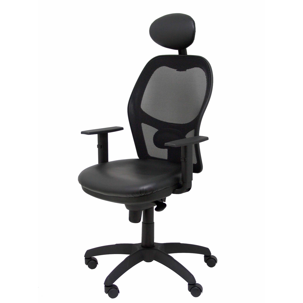 Silla de oficina Piqueras y Crespo Jorquera Malla + Similpiel - Cabecero - Negro