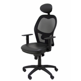 Silla de oficina Piqueras y Crespo Jorquera Malla + Similpiel - Cabecero - Negro
