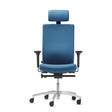 Silla de oficina Piqueras y Crespo Just Evo Polo - Sincro con traslack · Brazos 4D · Cabecero · - Azul