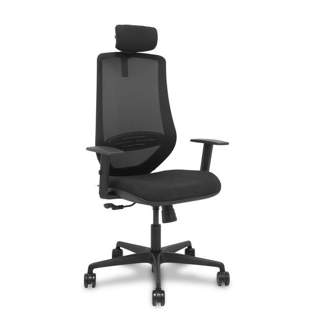 Silla de oficina Piqueras y Crespo Mardos Malla + Bali - Sincro · Brazos regulables · Cabecero - Negro