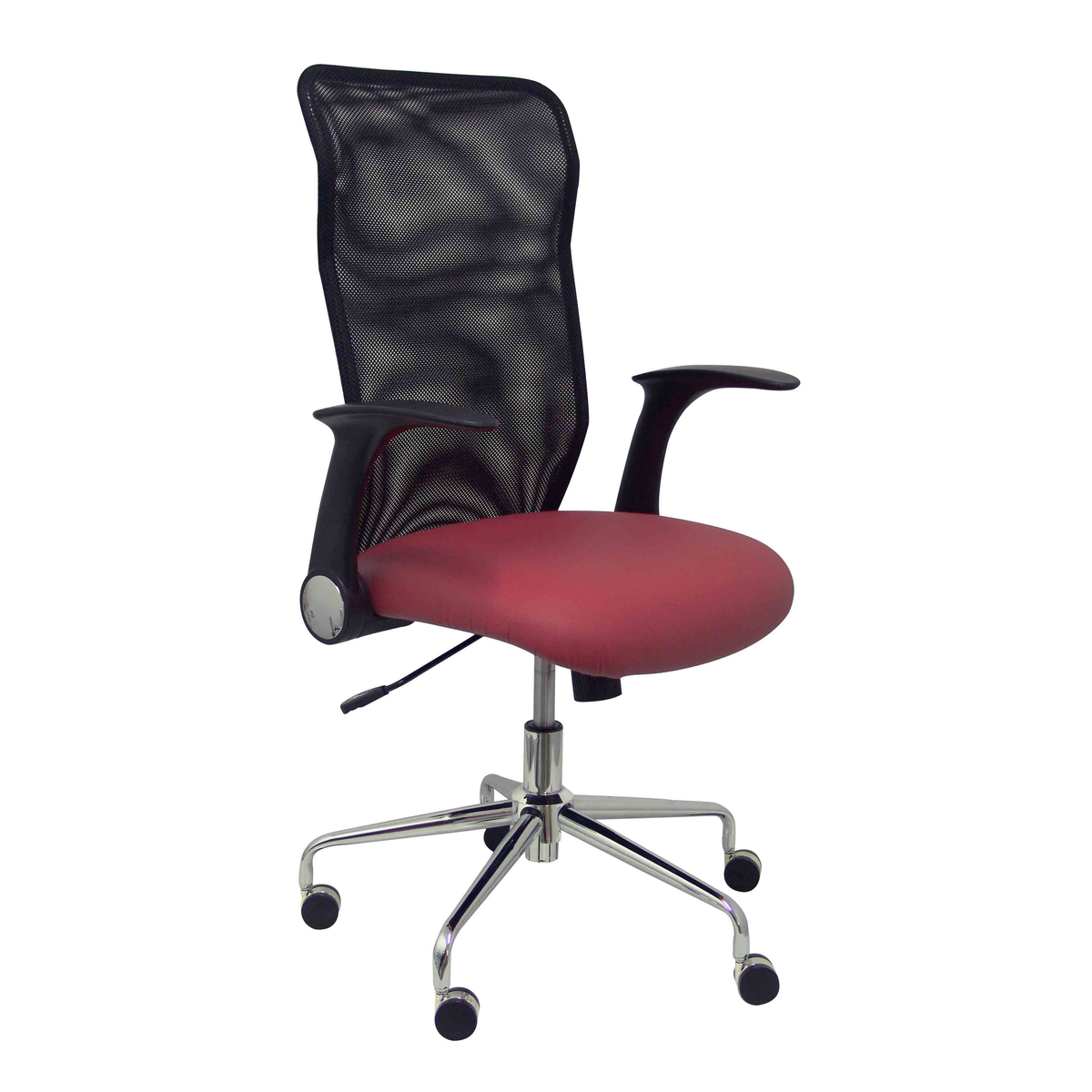 Silla de oficina Piqueras y Crespo Minaya Similpiel + Malla - Ref. fabricante 4031SP100 - Granate