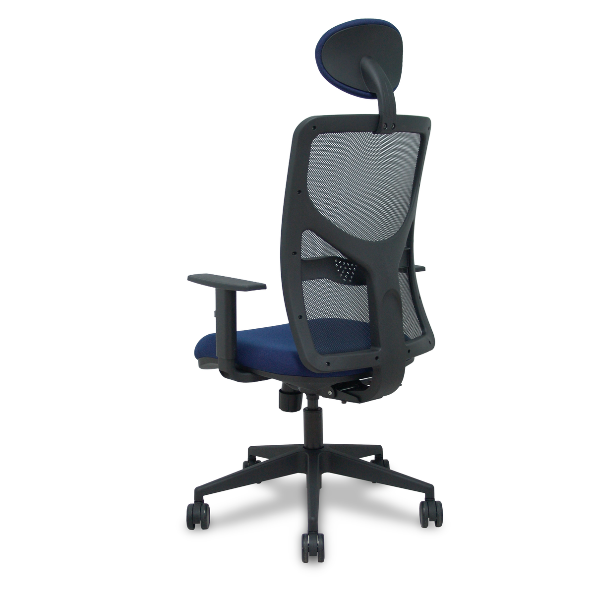 Silla de oficina Piqueras y Crespo Motilla Malla + Bali - Sincro con traslack · Brazos 1D · - Azul Marino