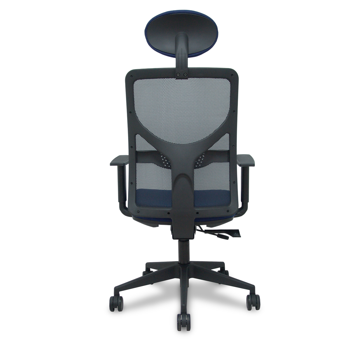 Silla de oficina Piqueras y Crespo Motilla Malla + Bali - Sincro con traslack · Brazos 1D · - Azul Marino
