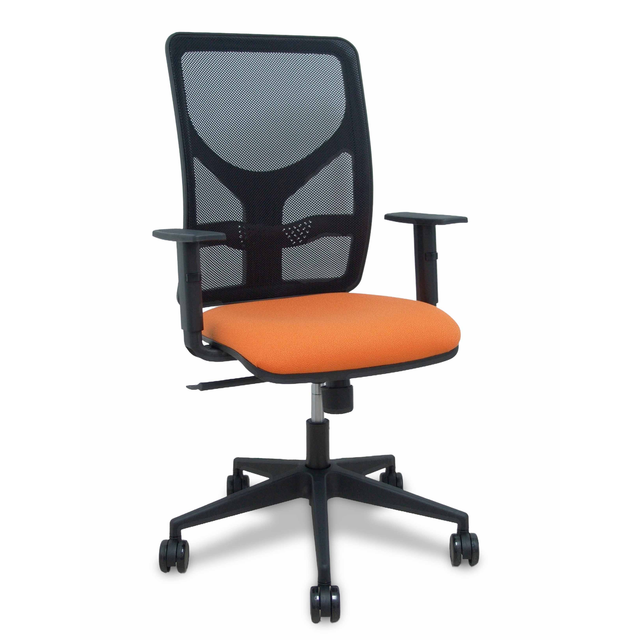 Silla de oficina Piqueras y Crespo Motilla Malla + Bali - Brazos regulables · Ruedas 65 mm - Naranja