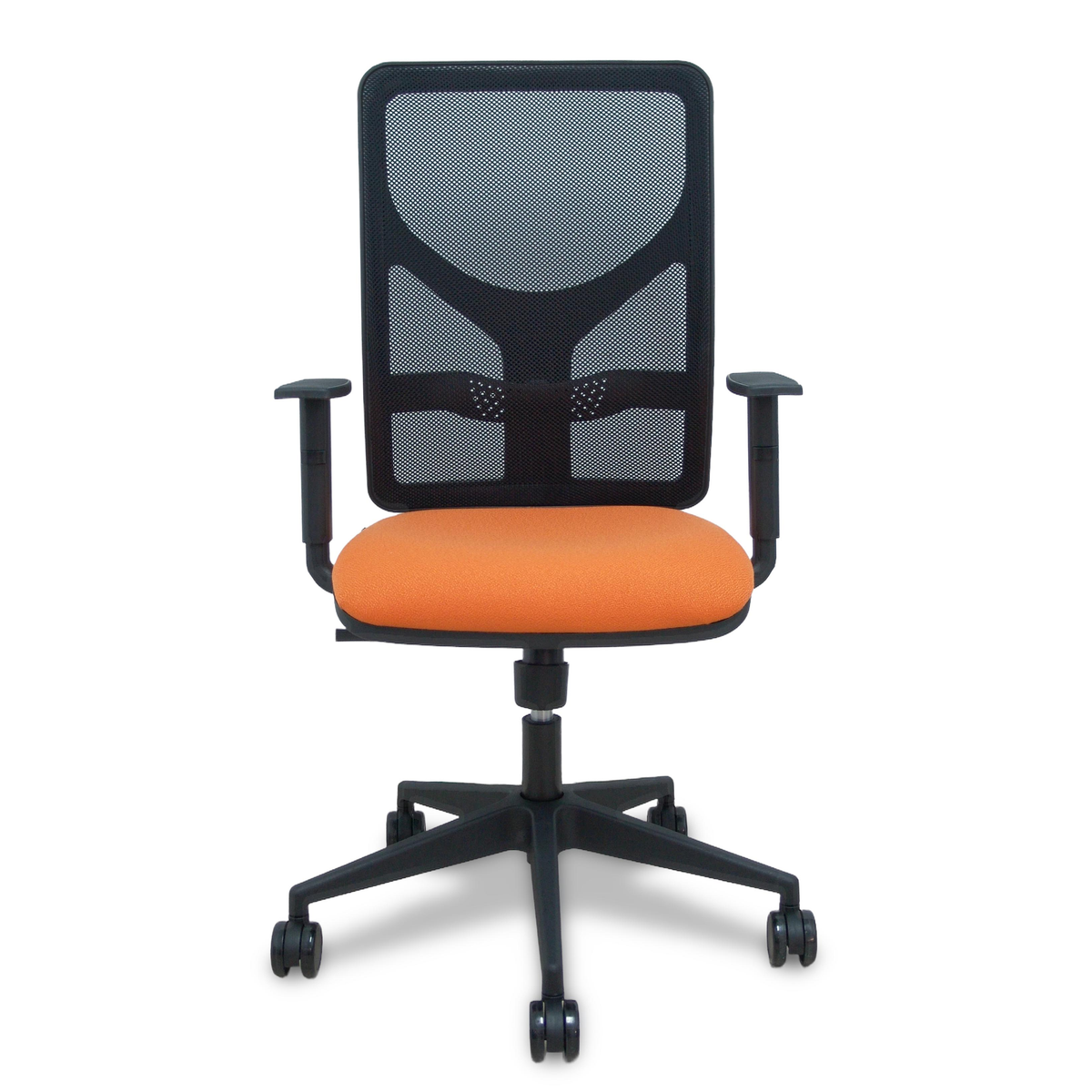 Silla de oficina Piqueras y Crespo Motilla Malla + Bali - Brazos regulables · Ruedas 65 mm - Naranja