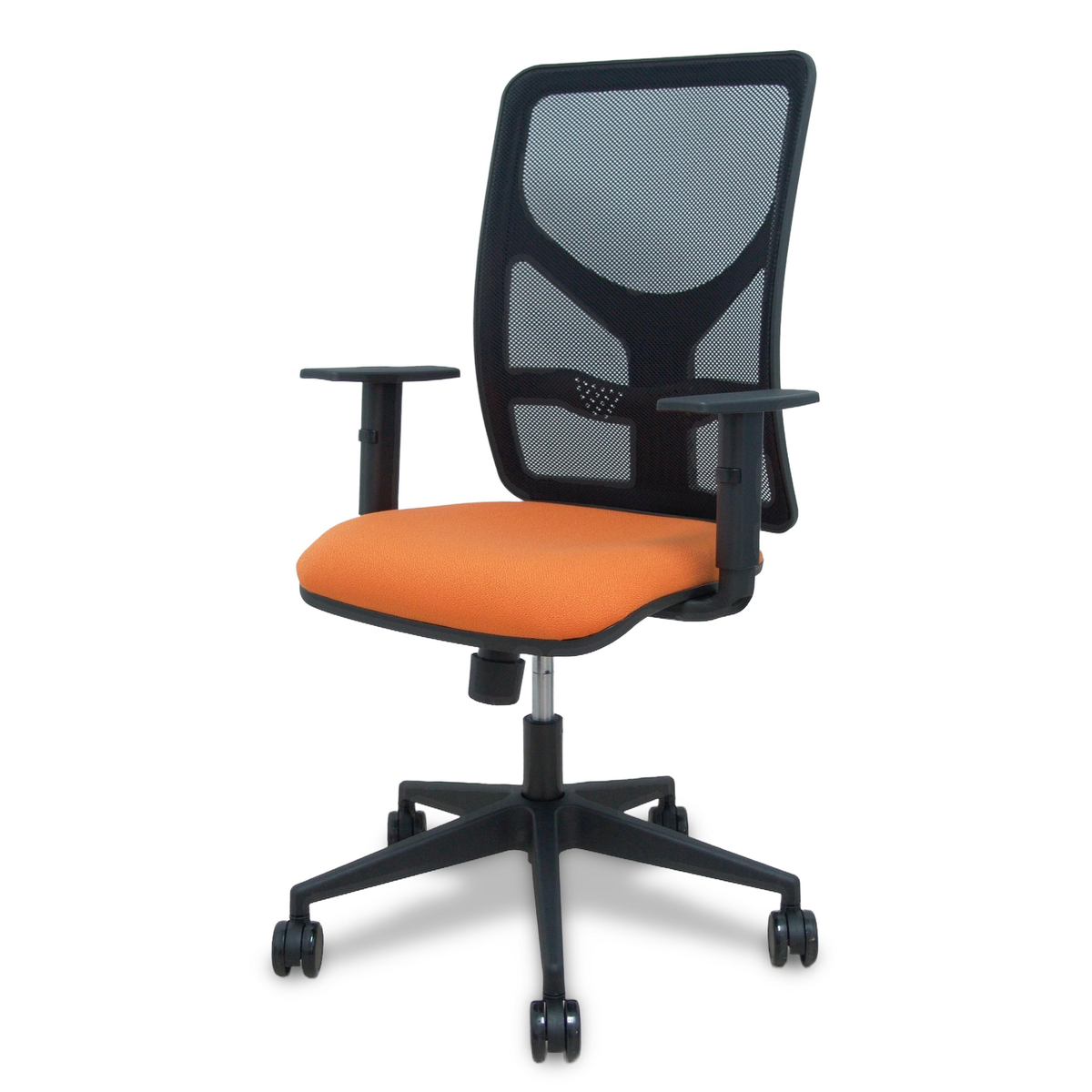 Silla de oficina Piqueras y Crespo Motilla Malla + Bali - Brazos regulables · Ruedas 65 mm - Naranja
