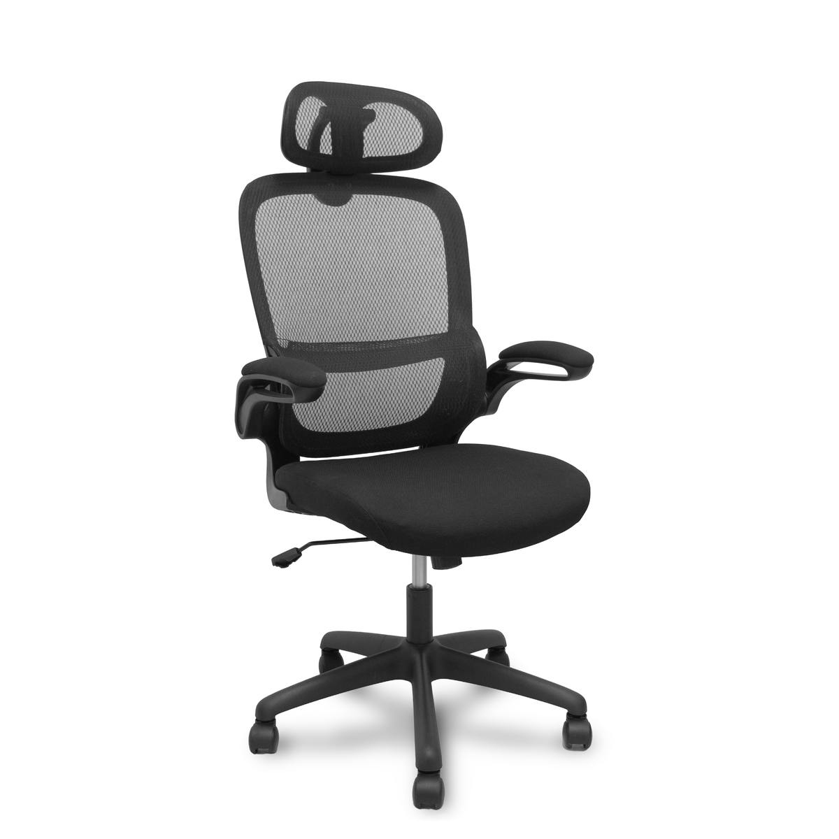Silla de oficina Piqueras y Crespo Pro525 Malla + Tela - Cabecero - Negro