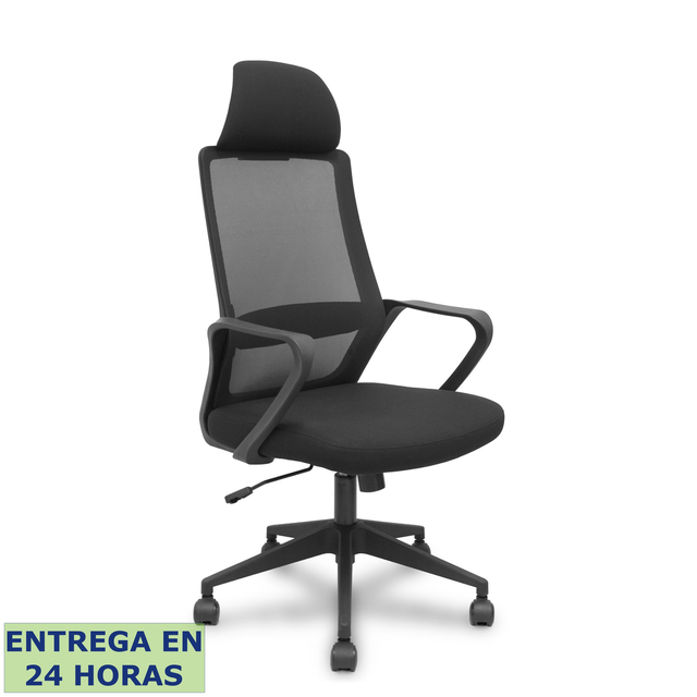 Silla de oficina Piqueras y Crespo Pro534 Malla + Tela - Ref. fabricante 534BNY10050PNRN - Negro