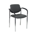 Silla de oficina Piqueras y Crespo Styl Similpiel - Brazos fijos · Chasis cromado - Gris Oscuro