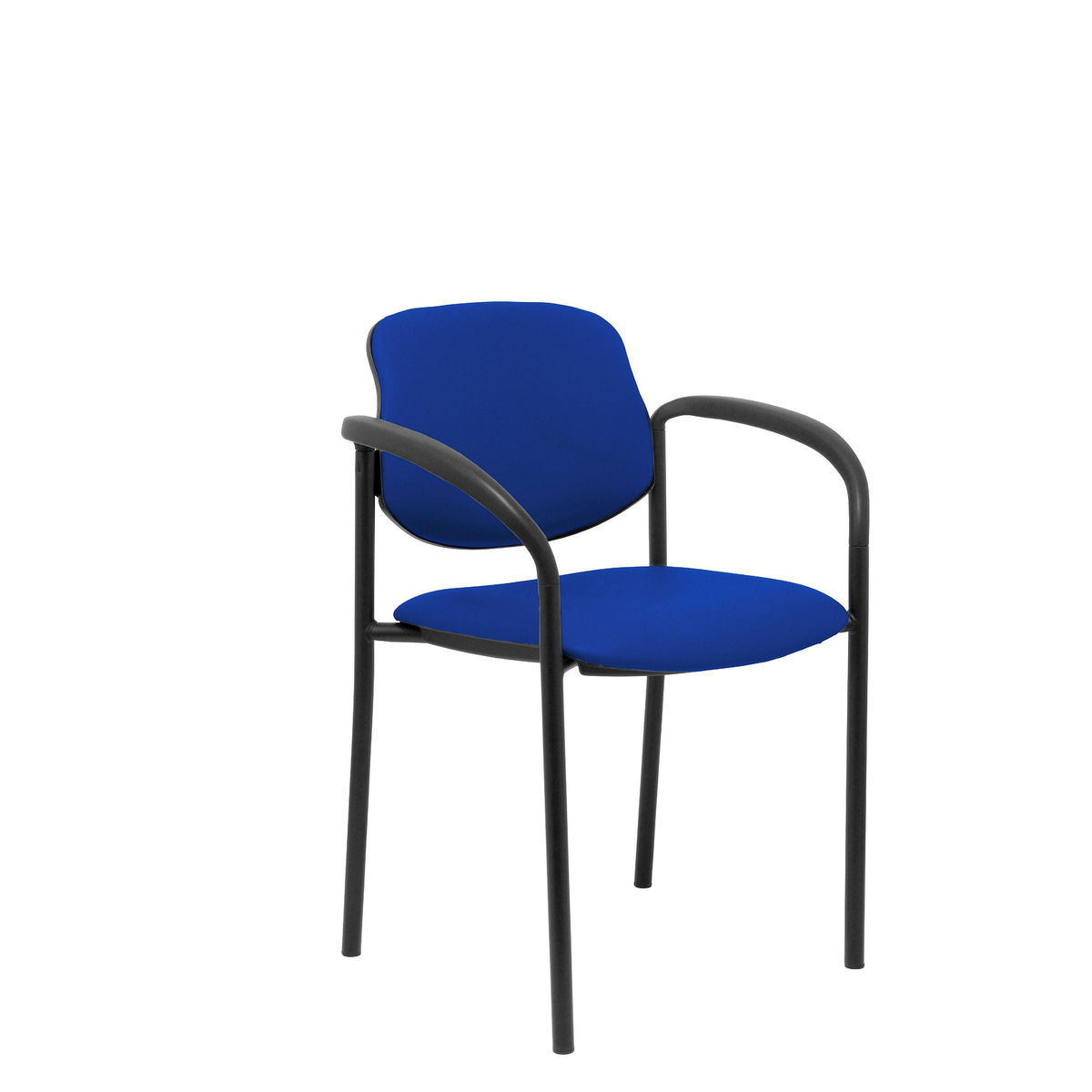 Silla de oficina Piqueras y Crespo Styl Similpiel - Brazos fijos · Chasis negro - Azul