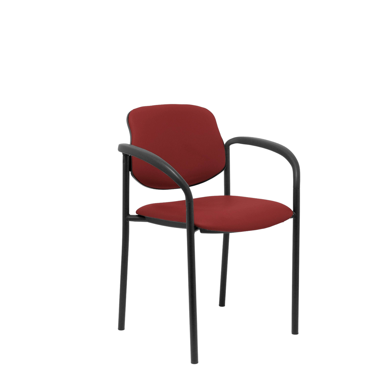 Silla de oficina Piqueras y Crespo Styl Similpiel - Brazos fijos · Chasis negro - Granate