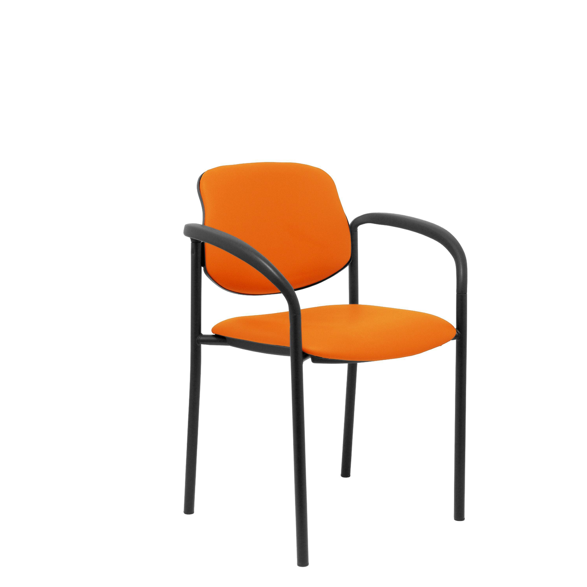 Silla de oficina Piqueras y Crespo Styl Similpiel - Brazos fijos · Chasis negro - Naranja