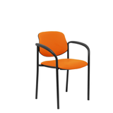 Silla de oficina Piqueras y Crespo Styl Similpiel - Brazos fijos · Chasis negro - Naranja