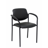 Silla de oficina Piqueras y Crespo Styl Similpiel - Brazos fijos · Chasis negro - Negro