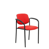 Silla de oficina Piqueras y Crespo Styl Similpiel - Brazos fijos · Chasis negro - Rojo