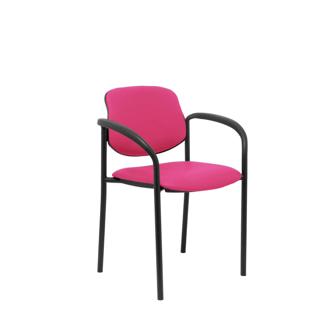 Silla de oficina Piqueras y Crespo Styl Similpiel - Brazos fijos · Chasis negro - Rosa