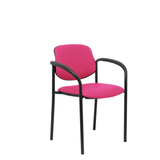 Silla de oficina Piqueras y Crespo Styl Similpiel - Brazos fijos · Chasis negro - Rosa