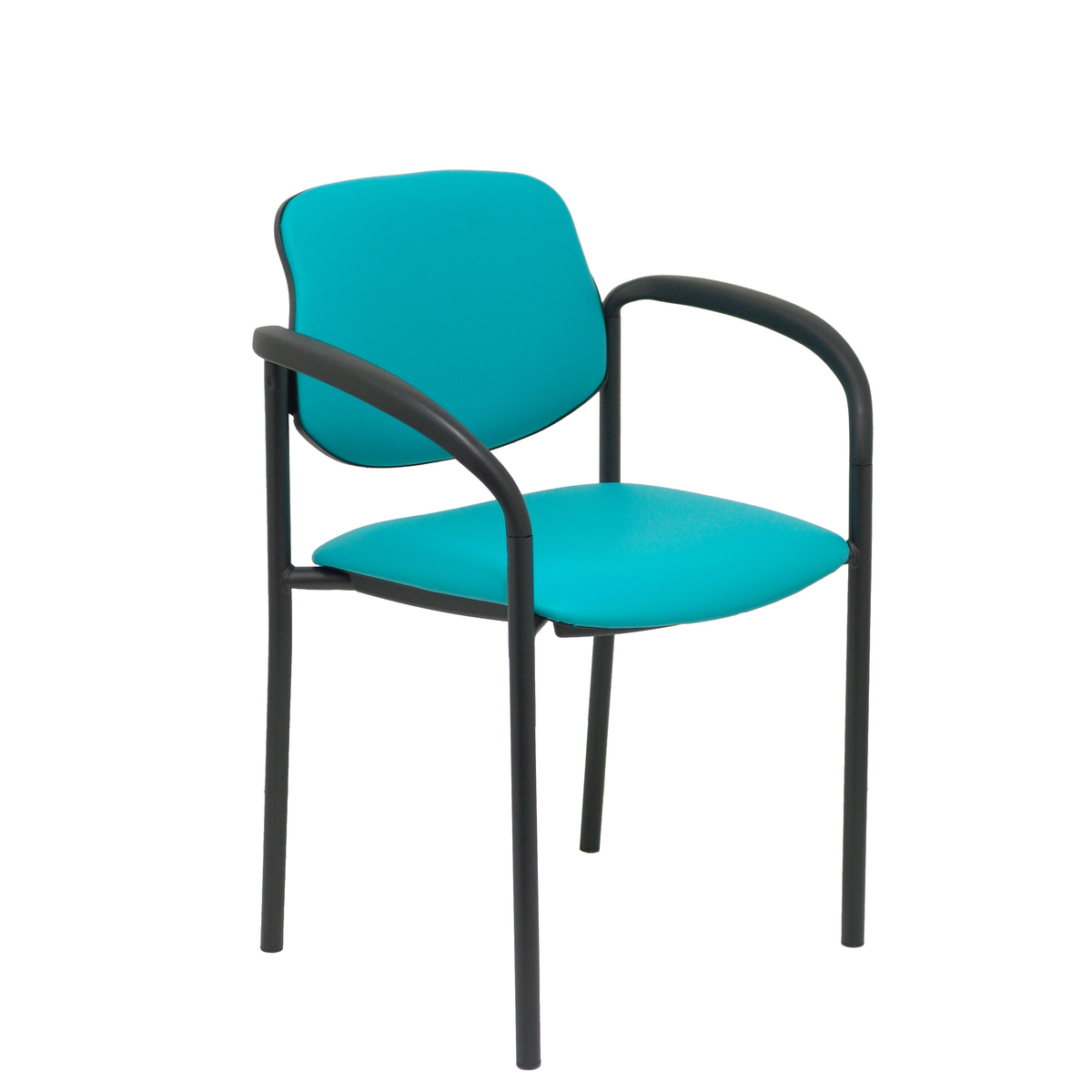 Silla de oficina Piqueras y Crespo Styl Similpiel - Brazos fijos · Chasis negro - Verde