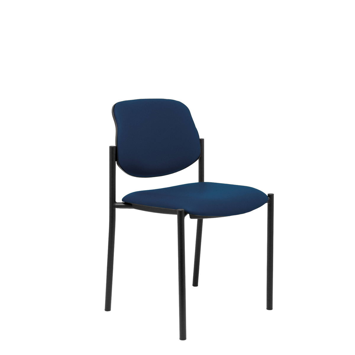 Silla de oficina Piqueras y Crespo Styl Similpiel - Chasis negro - Azul Marino