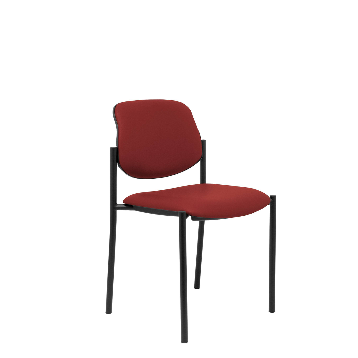 Silla de oficina Piqueras y Crespo Styl Similpiel - Chasis negro - Granate