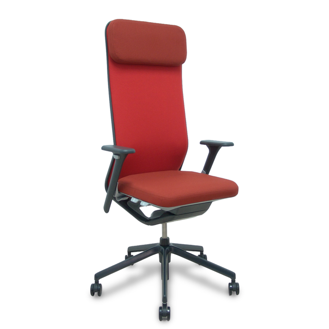 Silla de oficina Piqueras y Crespo Youteam - Sincro con traslack · Brazos 4D · Cabecero - Rojo