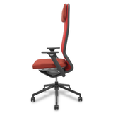 Silla de oficina Piqueras y Crespo Youteam - Sincro con traslack · Brazos 4D · Cabecero - Rojo