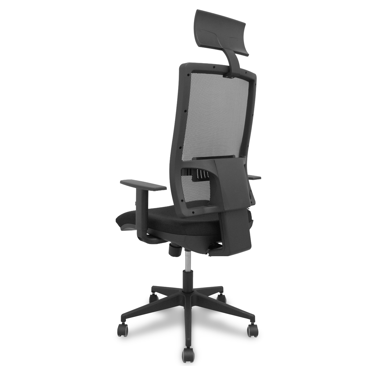 Silla de oficina Piqueras y Crespo Horna Bali + Malla - Sincro con traslack · Brazos 1D · - Negro