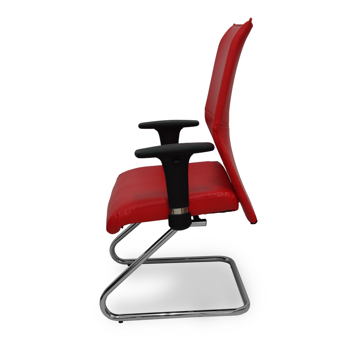 Sillón de oficina Piqueras y Crespo Albacete Confidente Patin Similpiel - Brazos regulables - Rojo