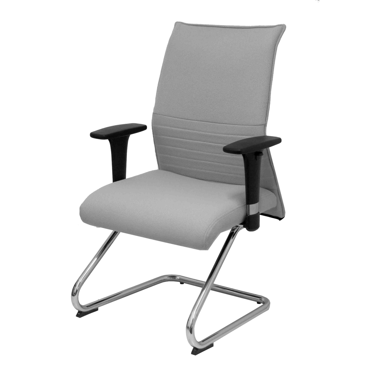 Sillón de oficina Piqueras y Crespo Albacete Confidente Patin - Ref. fabricante 208CPBALI100 - Gris Claro