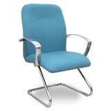 Sillón de oficina Piqueras y Crespo Caudete Confidente Patin Bali - Ref. fabricante 117CPBALI10 - Azul Cielo