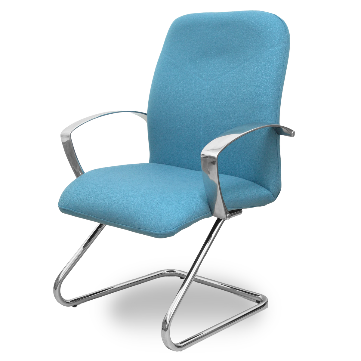 Sillón de oficina Piqueras y Crespo Caudete Confidente Patin Bali - Ref. fabricante 117CPBALI10 - Azul Cielo