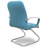Sillón de oficina Piqueras y Crespo Caudete Confidente Patin Bali - Ref. fabricante 117CPBALI10 - Azul Cielo