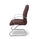 Sillón de oficina Piqueras y Crespo Caudete Confidente Patin Bali - Ref. fabricante 117CPBALI10 - Marron Oscuro