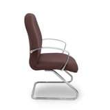 Sillón de oficina Piqueras y Crespo Caudete Confidente Patin Bali - Ref. fabricante 117CPBALI10 - Marron Oscuro