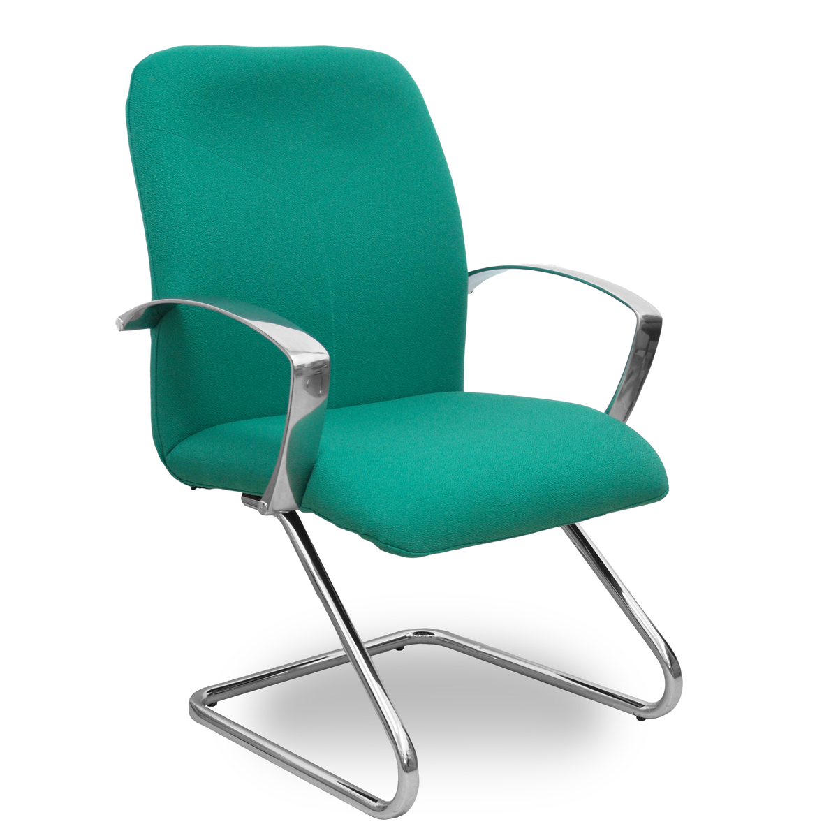 Sillón de oficina Piqueras y Crespo Caudete Confidente Patin Bali - Ref. fabricante 117CPBALI10 - Verde Esmeralda