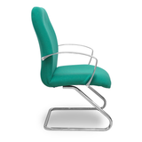 Sillón de oficina Piqueras y Crespo Caudete Confidente Patin Bali - Ref. fabricante 117CPBALI10 - Verde Esmeralda