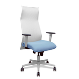 Sillón de oficina Piqueras y Crespo Sahuco Blanco Bali + - Ref. fabricante 13SM10B100B354BR65G - Blanco / Azul Cielo